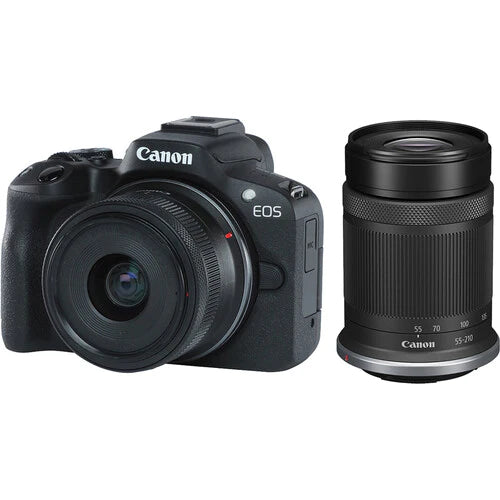Canon EOS R50 Twin Kit with RF 18-45mm + RF 55-210mm (Black)